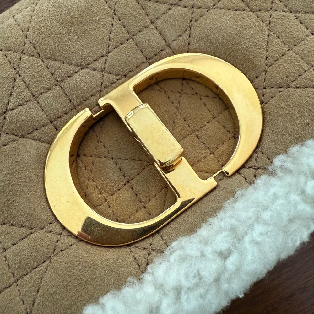 CHRISTIAN DIOR CANNAGE QUILTED SHEARLING FUR CARO BAG - Picture 4 of 12